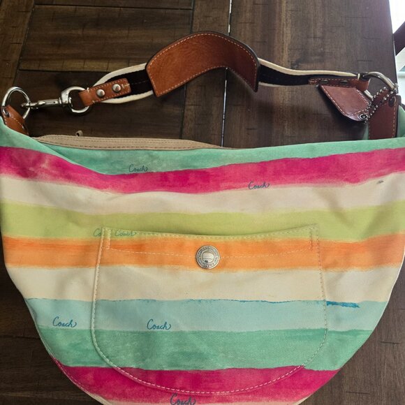 Coach Multicolor Striped Shoulder Bag - Picture 3 of 4
